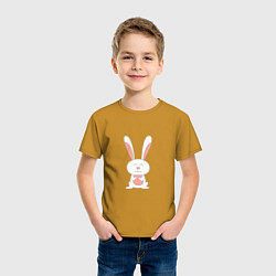 Футболка хлопковая детская Smiling Rabbit, цвет: горчичный — фото 2