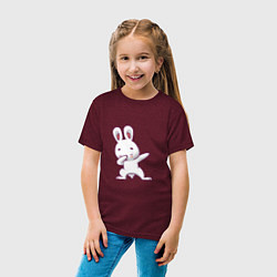 Футболка хлопковая детская Rabbit Dab, цвет: меланж-бордовый — фото 2