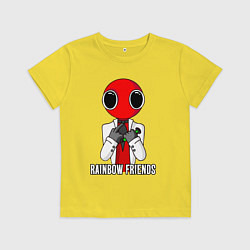 Футболка хлопковая детская Радужные друзья - Красный, цвет: желтый