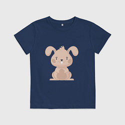 Футболка хлопковая детская Зайчишка, цвет: тёмно-синий