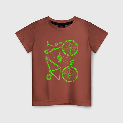 Детская футболка Детали велосипеда / Кирпичный – фото 1