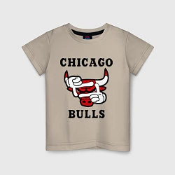 Футболка хлопковая детская Chicago Bulls SWAG, цвет: миндальный