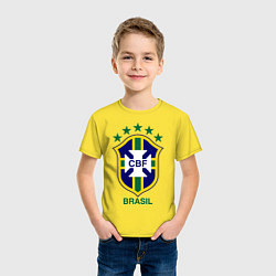 Футболка хлопковая детская Brasil CBF, цвет: желтый — фото 2