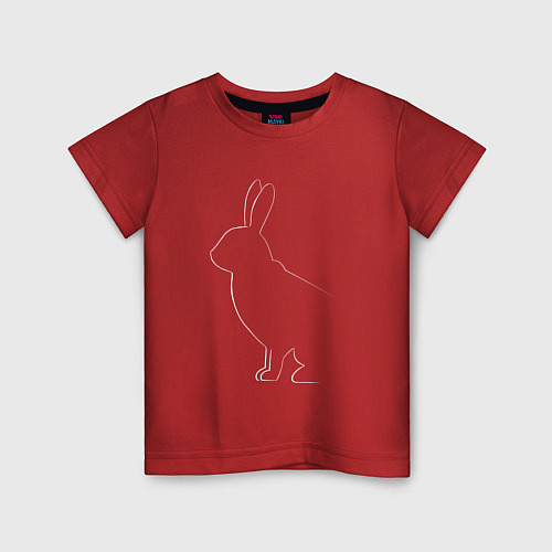 Детская футболка Силуэт кролика / Красный – фото 1