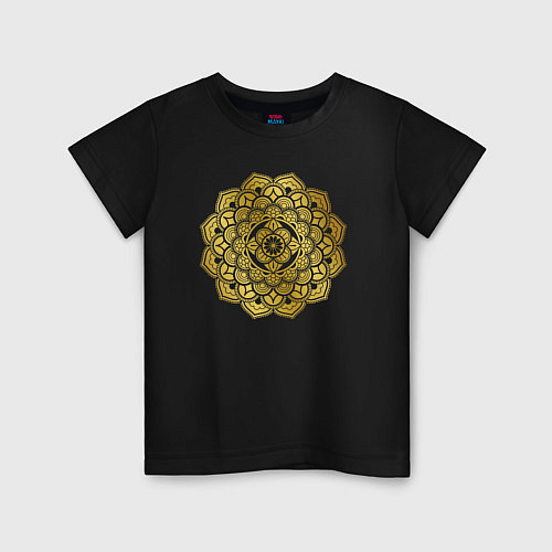 Детская футболка Золотая мандала - Удача / Черный – фото 1