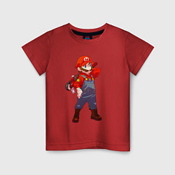 Футболка хлопковая детская Марио на стиле, цвет: красный