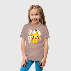 Футболка хлопковая детская Funko pop Pikachu, цвет: пыльно-розовый — фото 2