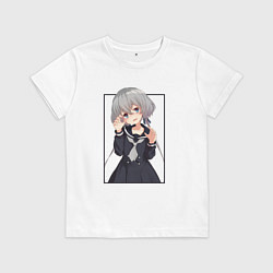 Футболка хлопковая детская Грустная Дзюнко - Зомбилэнд Сага Месть, цвет: белый