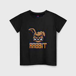 Футболка хлопковая детская Rabbit, цвет: черный