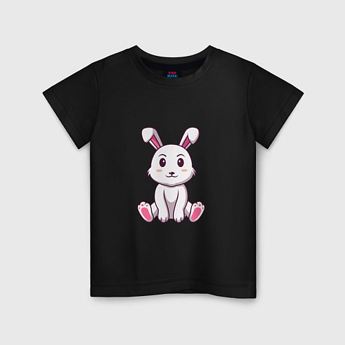 Детская футболка Кролик / Черный – фото 1