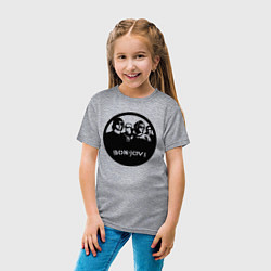 Футболка хлопковая детская Bon Jovi rock, цвет: меланж — фото 2