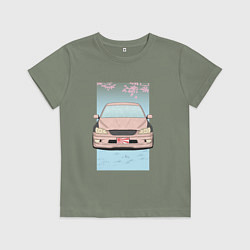 Футболка хлопковая детская Toyota Altezza stance, цвет: авокадо