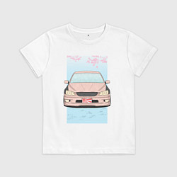 Футболка хлопковая детская Toyota Altezza stance alternative, цвет: белый