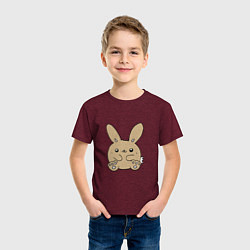 Футболка хлопковая детская Little Bunny, цвет: меланж-бордовый — фото 2