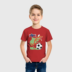 Футболка хлопковая детская Орандж, цвет: красный — фото 2