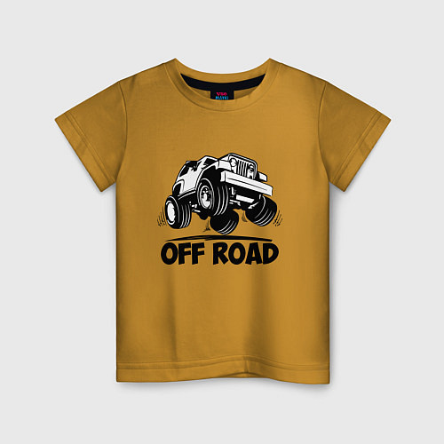 Детская футболка Off road - Jeep Chrysler / Горчичный – фото 1