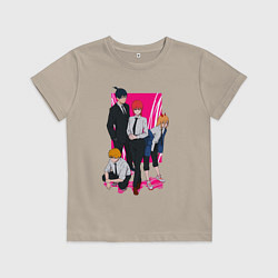 Футболка хлопковая детская Команда Макимы - Человек бензопила, цвет: миндальный