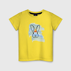 Футболка хлопковая детская Водяной кролик- символ Нового 2023 года, цвет: желтый