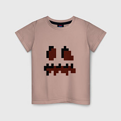Футболка хлопковая детская Лицо тыквы - Хеллоуин - Майнкрафт, цвет: пыльно-розовый