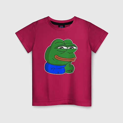 Детская футболка Лягушонок Пепе хитрый / Маджента – фото 1