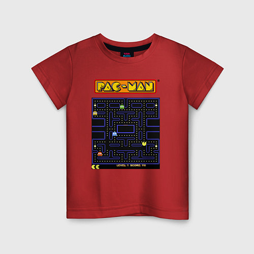 Детская футболка Pac-Man на ZX-Spectrum / Красный – фото 1