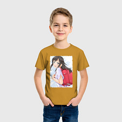 Футболка хлопковая детская Хотару Ичиджо - Деревенская глубинка, цвет: горчичный — фото 2