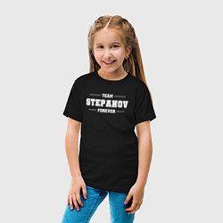 Футболка хлопковая детская Team Stepanov forever - фамилия на латинице, цвет: черный — фото 2