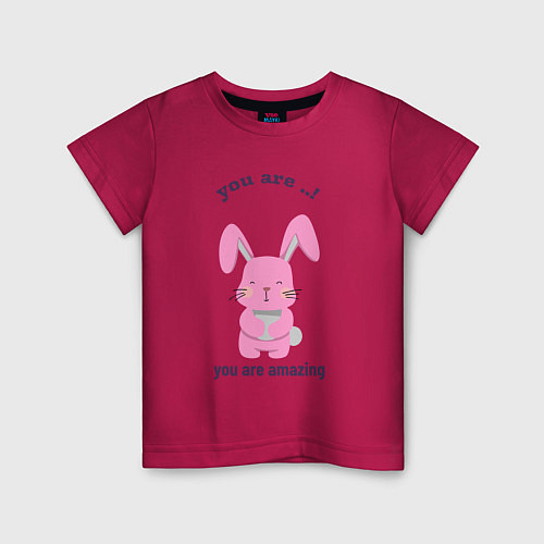 Детская футболка Год розового кролика / Маджента – фото 1