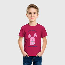 Футболка хлопковая детская Год розового кролика, цвет: маджента — фото 2