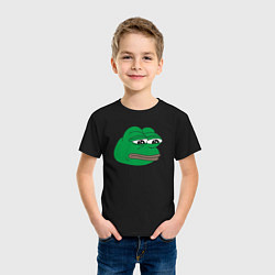 Футболка хлопковая детская Лягушонок Пепе-Frog Pepe, цвет: черный — фото 2