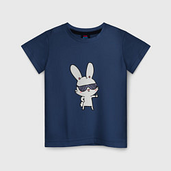 Футболка хлопковая детская Cool rabbit, цвет: тёмно-синий