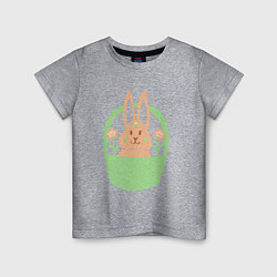 Футболка хлопковая детская Кролик в корзине, цвет: меланж