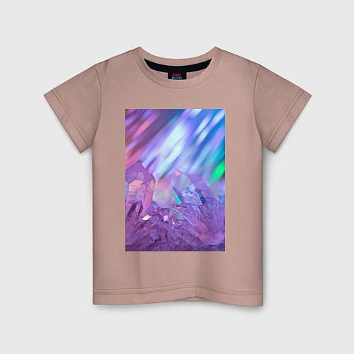 Детская футболка Радужные кристаллы / Пыльно-розовый – фото 1