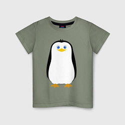 Футболка хлопковая детская Красивый пингвин, цвет: авокадо