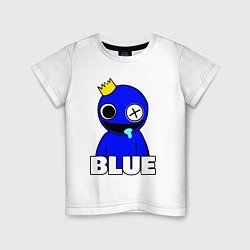 Футболка хлопковая детская Радужные друзья улыбчивый Синий, цвет: белый