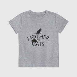 Футболка хлопковая детская Мать котов, цвет: меланж