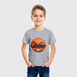 Футболка хлопковая детская Cat father, цвет: меланж — фото 2