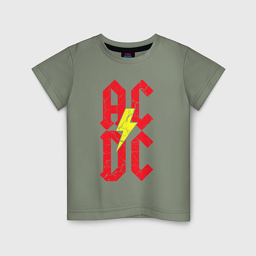 Детская футболка AC DC logo / Авокадо – фото 1