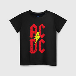 Футболка хлопковая детская AC DC logo, цвет: черный