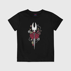 Футболка хлопковая детская Knight The Hollow Knight Adventure Game, цвет: черный