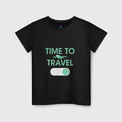 Футболка хлопковая детская Time to travel, цвет: черный