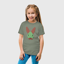 Футболка хлопковая детская Лоскутный кролик, цвет: авокадо — фото 2
