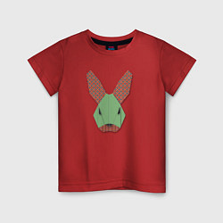 Футболка хлопковая детская Лоскутный кролик, цвет: красный