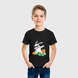 Футболка хлопковая детская Кролик ДЭБ и новый год, цвет: черный — фото 2