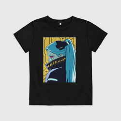 Футболка хлопковая детская Киберпанк Ребекка, цвет: черный