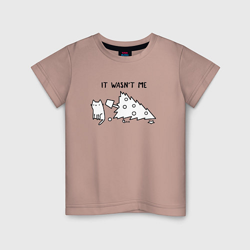 Детская футболка Это не кот / Пыльно-розовый – фото 1