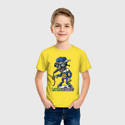 Футболка хлопковая детская Диджей зомби, цвет: желтый — фото 2