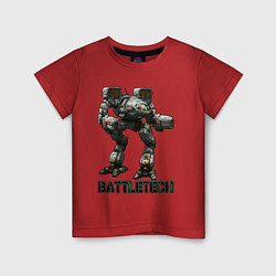 Футболка хлопковая детская Battletech - 16 bit, цвет: красный