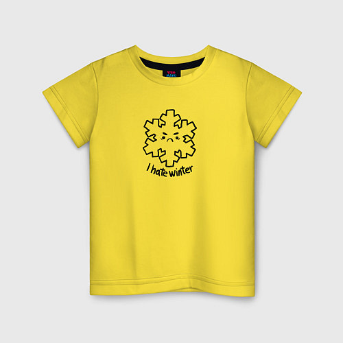 Детская футболка Снежинка ненавидит зиму / Желтый – фото 1