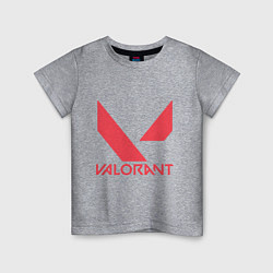 Футболка хлопковая детская Valorant - logo, цвет: меланж